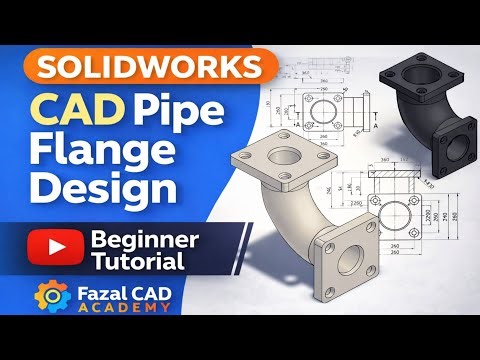 SolidWorks 90° Flanged Elbow Design | Beginner CAD Tutorial | SolidWorks Mechanical Design #cad