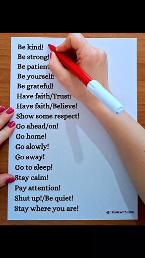 130K views · 2.7K reactions | Learn imperative phrases in Italian!!...