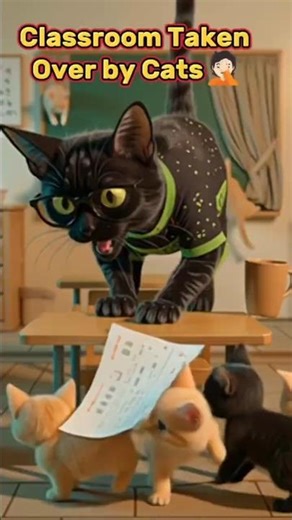 A Day in My Life as a Cat Teacher (It’s Chaos 😺📚) #cat #animals #shorts