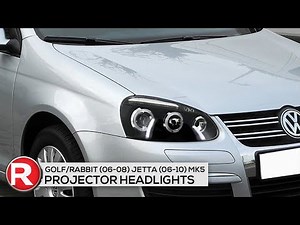 Demo: Spec-D Projector Headlights Golf/Rabbit (06-08) Jetta (06-10) MK5 w/ Halo LED Black / Chrome