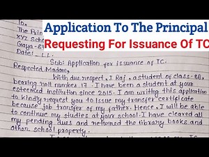 Write Application For School TC | Letter Writing For Transfer Certificate | Request Letter For TC