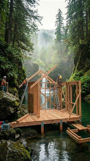 Waterfall House Build in the Wild 🌲💧 | From Untouched Nature to Dream Retreat