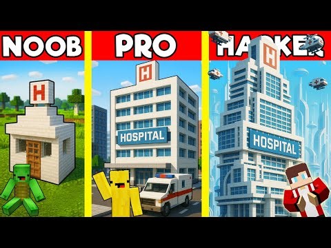 HOSPITAL Build Battle In Minecraft - NOOB VS PRO CHALLENGE - Maizen Mizen Mazien Parody