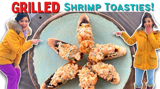 Easy Grilled Shrimp Toast from Leftovers