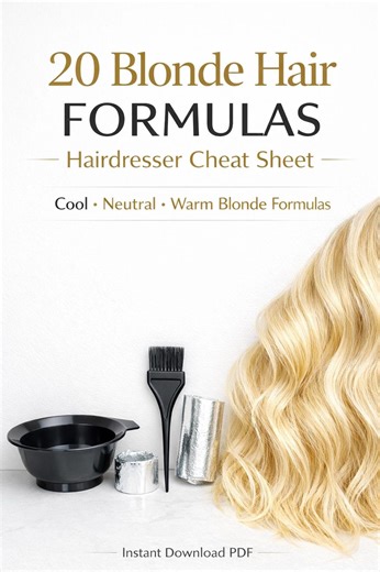Blonde Hair Formula Guide for Hairstylists – 20 Professional Toner Recipes, Avoid Mistakes, Consistent Results PDF - Etsy