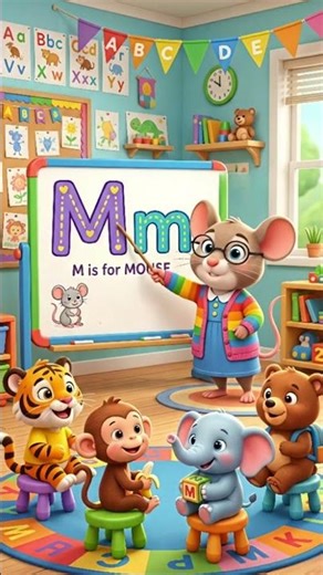 M is for Monkey & Mouse 🐒🐭 | ABC Alphabet Learning for Kids | Fun Animal ABC #shorts