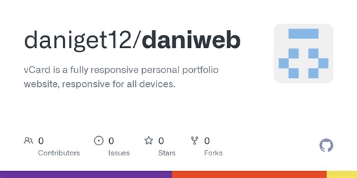 GitHub - daniget12/daniweb: vCard is a fully responsive personal portfolio website, responsive for all devices.