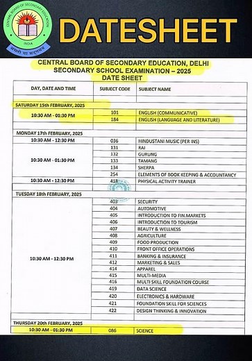 Class 10 Datesheet ||Class 12 Datesheet ||🤫CBSE 2025 Datesheet ||#cbseupdates#cbsedatesheet2025