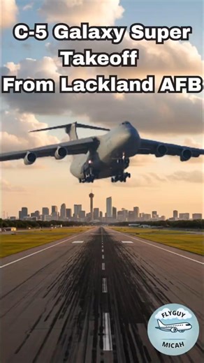 C-5 Galaxy Heavy Takeoff! (Hear that engine roar!)
