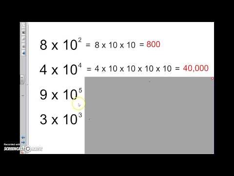 Using whole-number exponents to multiply with powers of 10