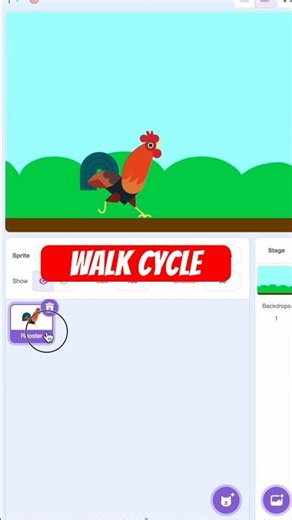 : Basic Scratch: Walk Cycle Roaster #scratch