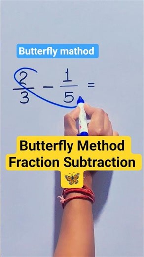 Subtract Fractions in Seconds with Butterfly Trick 🦋 #mathas #shorts #viralshorts