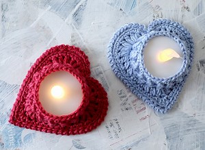 Häkelanleitung Teelichthalter "sag's Mit Herz" / Crochet Pattern Tealight Holder "say It With Heart"; Sprache / Language: Deutsch / English - Etsy