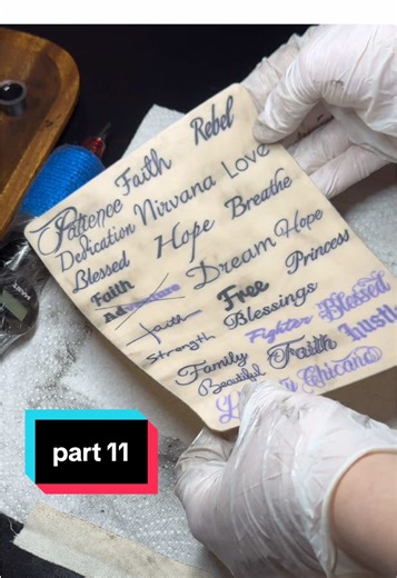 Exploring Different Fonts in Tattoo Practice: Part 11