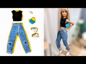5 DIYs to make a COMPLETE look for your Barbie doll | DIY Clothes for Dolls