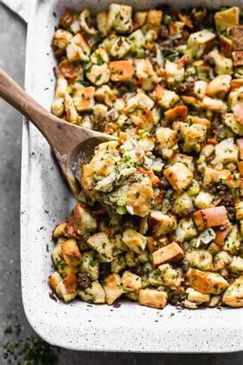 Let’s settle it: Homemade or Stovetop Stuffing? Because I’ve got a recipe that might just convert you. Easy, flavor-packed, and made with sausage, herbs, and dried bread cubes. Honestly? It’s elite. | Tastes Better From Scratch