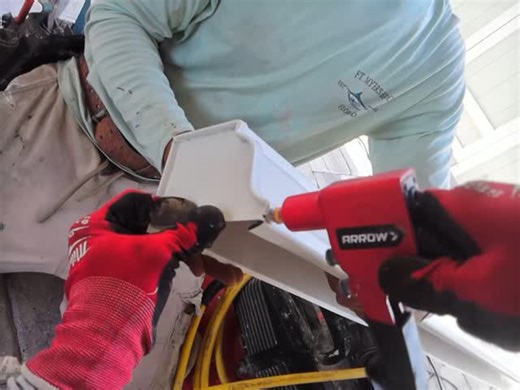 K&J Renovation llc on Instagram: "Get with the flow! #gutter #gutterinstallation #gutterguards #dewalt #rivetgun #staples Installing gutters to protect your house"