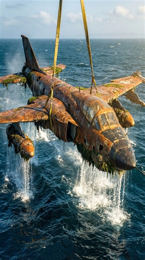 This video documents the complete recovery and restoration of a SEPECAT Jaguar, a legendary Anglo-French ground-attack aircraft once used by multiple air forces around the world. The aircraft was discovered submerged on the ocean floor, heavily corroded after years underwater. Using a heavy-duty marine crane, the SEPECAT Jaguar was carefully lifted from the sea, transported by specialized multi-axle trucks, and moved into a controlled aircraft hangar for restoration. Inside the hangar, engineers