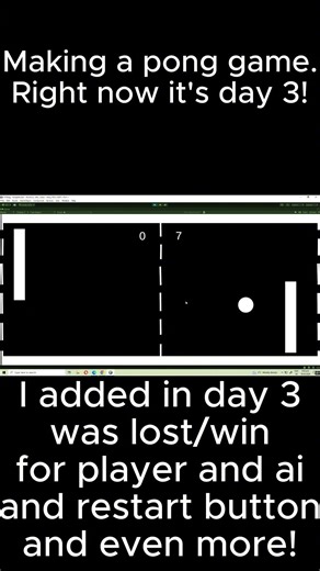 Unity: Making a pong game. Right now it's day 3! 👉🏁 Day 3 #Shorts