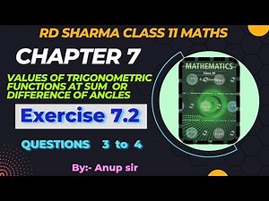 Ex 7.2 Q3 to Q4 RD Sharma class 11 | Chapter 7 Trigonometry class 11 rd sharma latest edition 2024