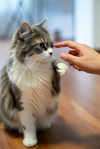 A cat handling things like an adult.