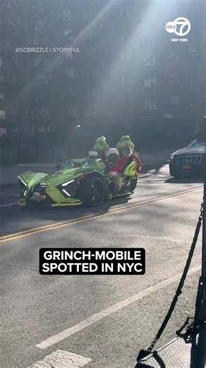 You just never know what you're going to see on the streets of New York City! The grinch was spotted cruising around NYC. | ABC7NY