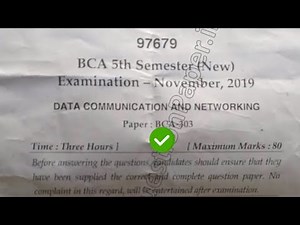 2019 Mdu BCA 5th Sem Data Communication & Networking Question Paper