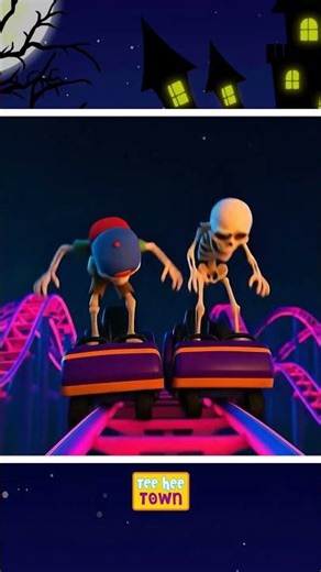 Skeletons Fly Away With Balloons #shorts #spookyshorts #teeheetown