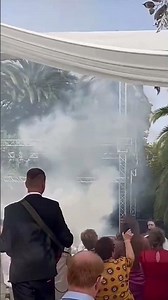 Bride and groom wedding reception entrance, flash mob mama Mia singing