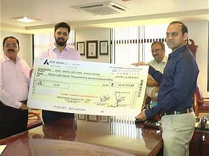 Shree Maruti Courier Services contributes a sum of Rs.11,11,111 for CRPF Pulwama Attack. A cheque was given to the Hon'ble Collector of Rajkot Mr. Rahul Gupta by Hon'ble Chairman Mr. RamBhai Mokariya and Mr. Maulik Mokariya #ShreeMarutiCourier #WeSpeakCourier #PulwamaAttack | Shree Maruti Integrated Logistics Limited - SMILe