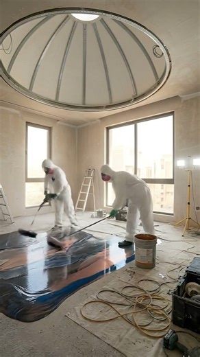 Couple Dream Bedroom Transformation ❤️ Luxury Epoxy &CeilingDesign#asmr#asmrconstruction #asmrfloor