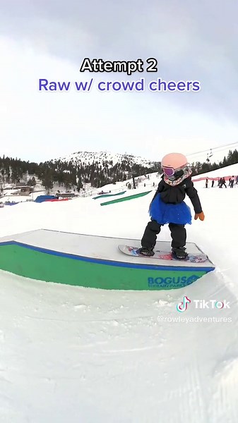Cash has been super fired up on ALL THINGS SNOWBOARDING. This week she spotted these sweet little boxes from the lift and said she really wanted to try. She was hitting the lower box for a bit when she told her dad she wanted to try the flat/down box to the big box, basically picking her line in the park which was awesome. The first time through she was nervous to hit the flat/down which is why mom gets so loud because it’s hype mom and she wants to make sure Cash knows she can do anything! Howe