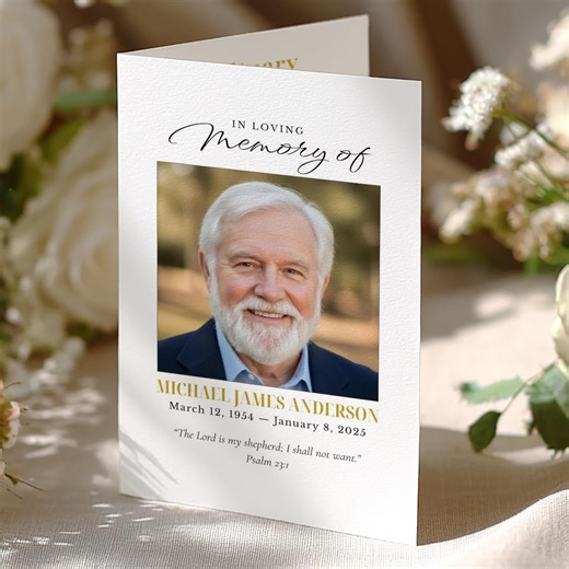 Christian Funeral Program Template Canva Editable Celebration of Life Memorial Service Program With Scripture and Obituary Printable Funeral - Etsy Canada