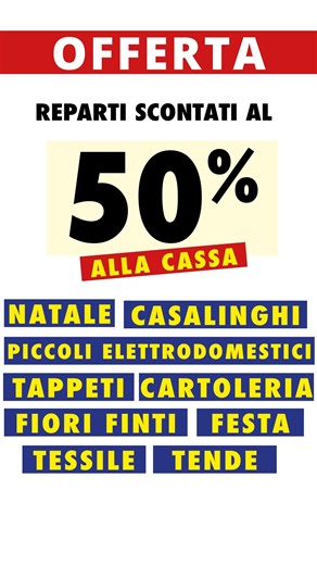 32 shares |  SUPER PROMOZIONE CASA STOCK!   -50% di sconto alla cassa su tutti i prodotti dei reparti ️ Orologi –  Tappeti – 狀 Tessile –  Lampadari –  Casalinghi –  Festa –  Natale –  Cartoleria e tanto altro! ⚡ Non perdere l’occasione, solo fino al 20 novembre 2025!  Ti aspettiamo da CASA STOCK per risparmiare alla grande! #CasaStock #Sconti #Promozioni #Risparmio #Shopping #Offerte | Bricostock selargius | Facebook