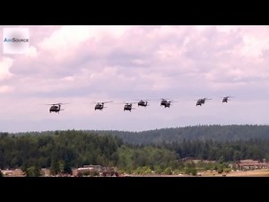 National Guard UH-60 Blackhawks Formation Flight over Seattle