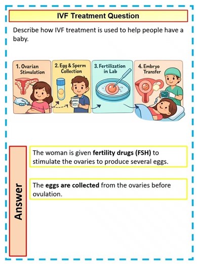 4 mark GCSE Biology Question on IVF Treatment
