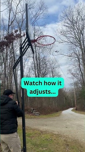 How it Adjusts - Portable Basketball Hoop Outdoor, 4.8-10FT Height Adjustable Basketball Hoop
