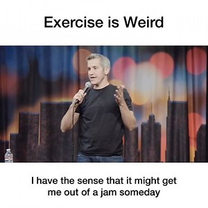 8.1K views · 256 reactions | Exercise is weird ... Whenever I see someone flipping a tire as a form of exercise I think, "That is the least efficient way to move a tire. They are actually designed to be very easy to roll. We are shaming all the progress cavemen made." The only weirder form of exercise is the double rope throw, which is what this video is about. (This is a quick clip from my comedy night at Zanies Nashville) Tag a friend who needs a Friday laugh. | Jon Acuff | Facebook