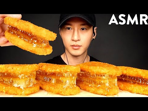 ASMR HASH BROWN HONEYCOMB SANDWICH MUKBANG (No Talking) EATING SOUNDS | Zach Choi ASMR