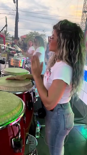 Female Percussionist Playing Congas | Musical Performance