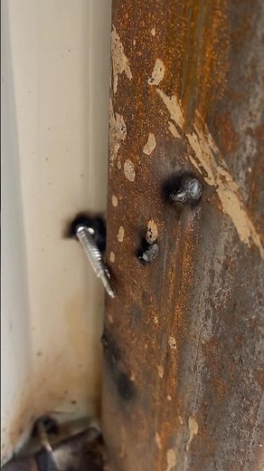 Iron sheet install #fabrication #welding #screw #idea