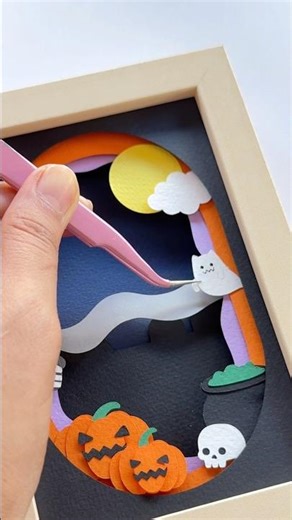 DIY กรอบรูปฮาโลวีนสุดน่ารักก 🎃 #halloween #ฮาโลวีน #craft #DIY #กาว