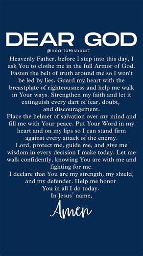 Put On the Full Armor of God Prayer #faith #morningprayer #jesus