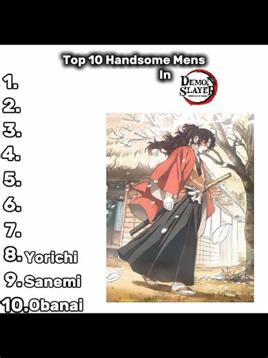 Top 10 Handsome Men's In Demon Slayer | Part 1 #demonslayeredit #demonslayer #unfreezemyacount #viral #foryoupage