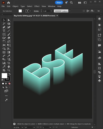 Adobe Illustrator tips to create this faded 3D text effect! #bigsmileediting #adobe | Big Smile Editing