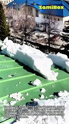 겨울철 지붕 제설 작업과 안전한 눈 제거 과정 #worker #process #snow #roof #maintenance