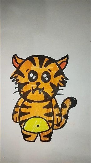 drawing of a tiger ♌🦁#navya art and craft blog#