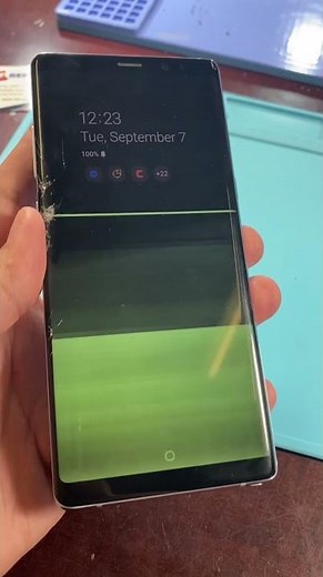 Samsung note 8 con pantalla quebrada, reparacion dañada #terepair #samsung #latinos #arizona