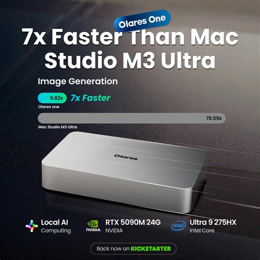 🤖✨ Meet the AI workstation that does it all. Olares One serves as your ultimate personal cloud for both creative work and high-end gaming, delivering the performance you need without compromise. • NVIDIA® RTX™ 5090 Mobile & Intel® Ultra 9 • Local AI with One-Click App Store • Enterprise-Grade Security • Secure Remote Data Access Back Now on Kickstarter ⚡ Save up to 29% OFF: https://www.kickstarter.com/projects/167544890/olares-one-the-local-al-powerhouse-on-your-desk | Olares