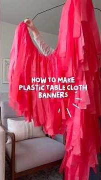 How to make plastic tablecloth banners! #diy #partydecor #howto #tablecloth #craft